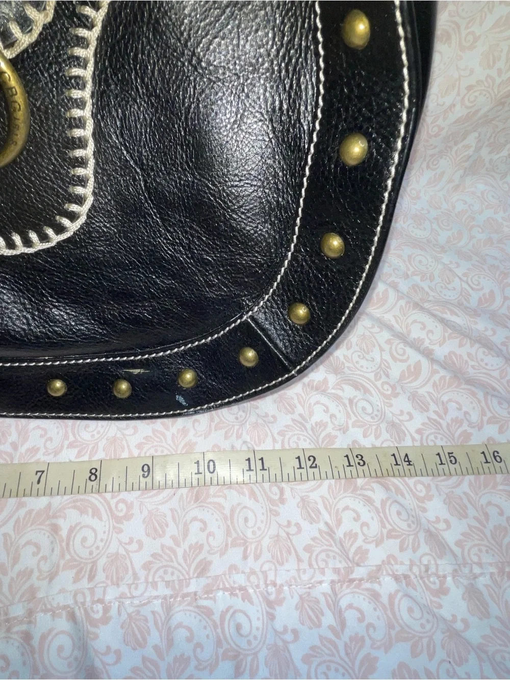 BCBGirls Black Studded Leather Shoulder Bag - Picture 10 of 10